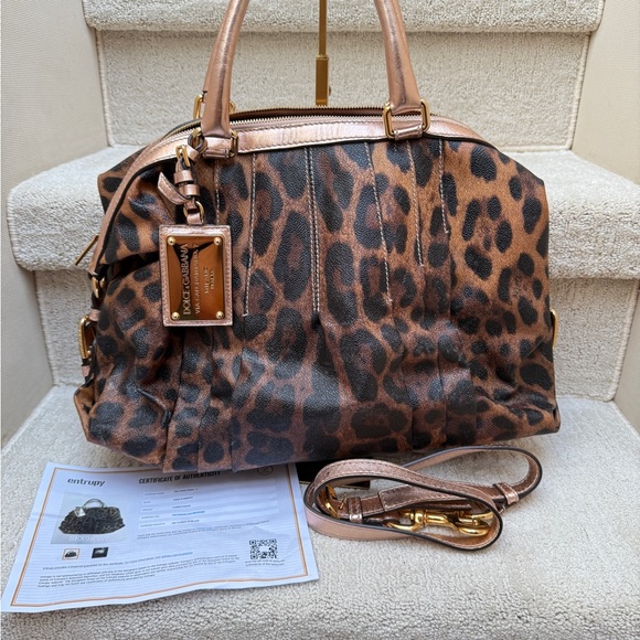 Dolce & Gabbana Leopard Print Tote - Brown and Black - Picture 1 of 7